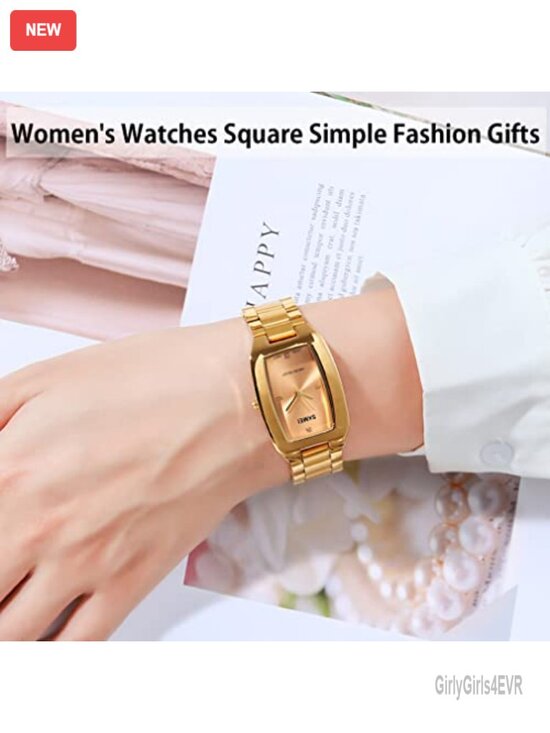 Women\'s Square Stainless Steel Quartz Wrist Watch - 30m Water Resistant main image 5